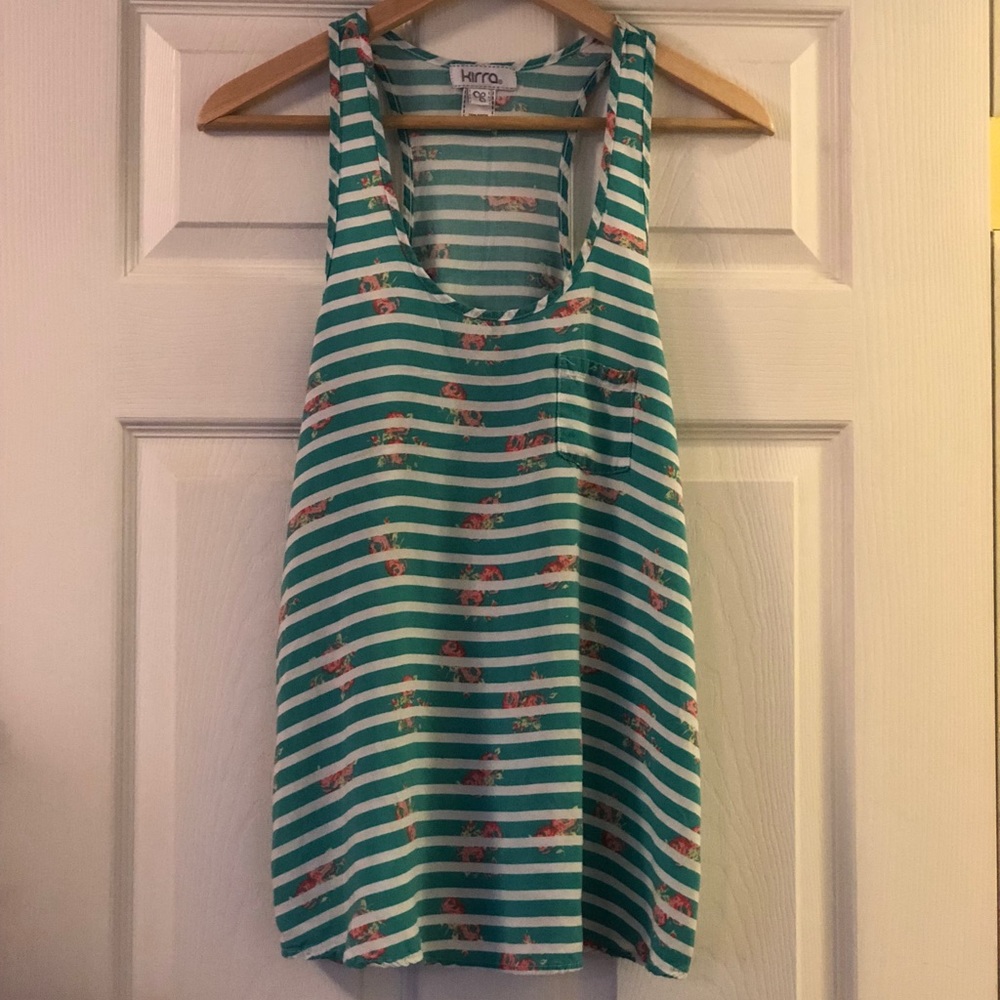 Kirra Tank, Floral On Stripes - Picture 4 of 8
